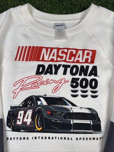Nascar Daytona 500 Sweatshirt Gr. L off white bestickt Racing Rennwagen - Bild 3 von 10