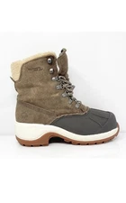 Wolverine Womens Frost Tall W880217 Beige Leather Waterproof Snow Boots Sz 9