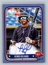 2024 Onyx Vintage Keiner Delgado Blue Bordered Autographs #/25 Auto #VAKEDE