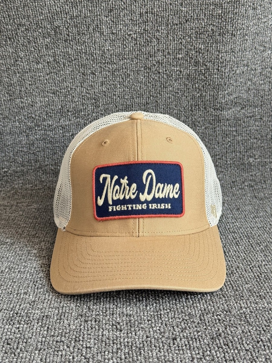 '47 Brand Notre Dame Trucker Snapback Khaki White One Size Retro Hat