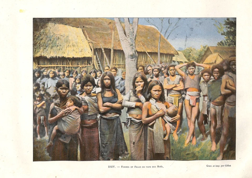 VIETNAM ( ANNAM ) FEMMES ET FILLES MOÏS / ILLUSTRATION VERS 1900 - Photo 1/1
