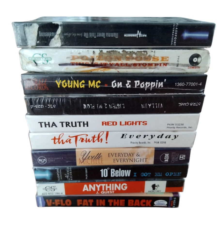 Hip Hop Rap R&B Soul Funk LOT of 10 Cassette Tapes SINGLES NEW Sealed - Image 3 of 4