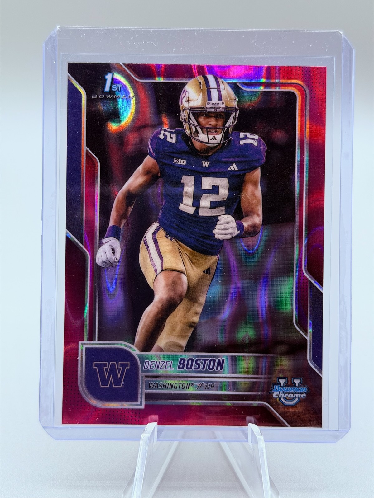 2025 Bowman University Chrome #34 Denzel Boston Pink Lava Refractor