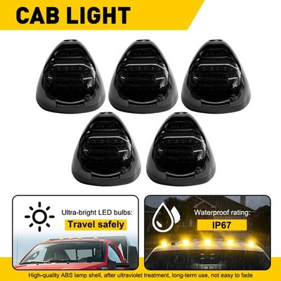 Amber LED Cab Roof Marker Lamp Smoked For 1999-16 Ford F-250 F-350 F-450 F-550 K
