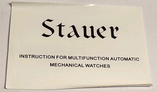 Orologio STAUER Automatico Fasi Lunari Silvertone Uomo Data Giorno Cinturino Pelle Nero - Foto 7 di 10