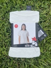 2025 Disney Minnie Mouse Bow Logo Print T-Shirt White Relaxed Fit Size L 12-14