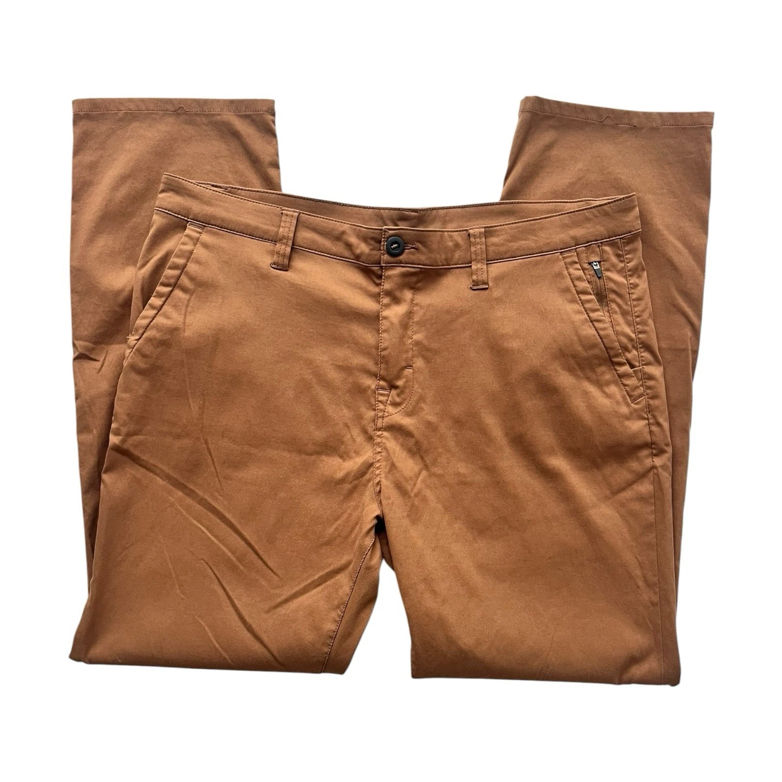 Prana Pants Mens 38x32 Brown Zion Chino Nylon Stretch Hiking Outdoors Casual