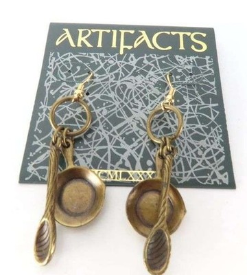 Vintage JJ Artifacts Jonette ''For the Cook'' Earrings MCMLXXXVI New