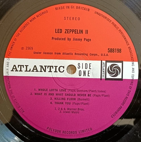 Led Zeppelin LP 2 UK Atlantic Plum Press KILLING FLOOR CRED SUPERB AUDIO & COVER