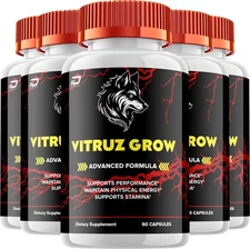 (5 Pack) Vitruz Grow for Men Capsules – VitruzGrow Vitamin Complex Pills, Energy
