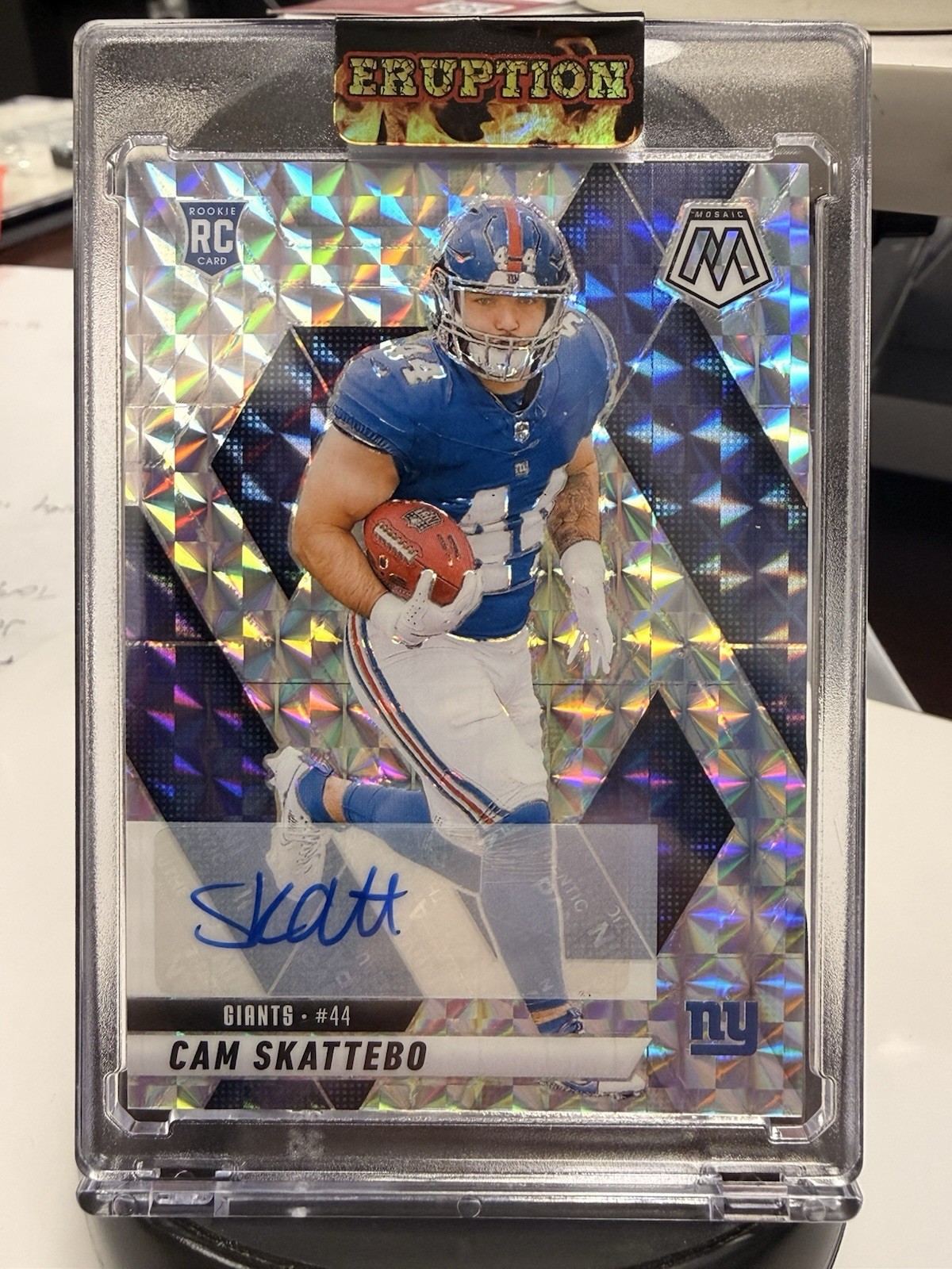 Cam Skattebo RC - 2025 Panini Mosaic Rookie Autographs Mosaic #305 - NY Giants
