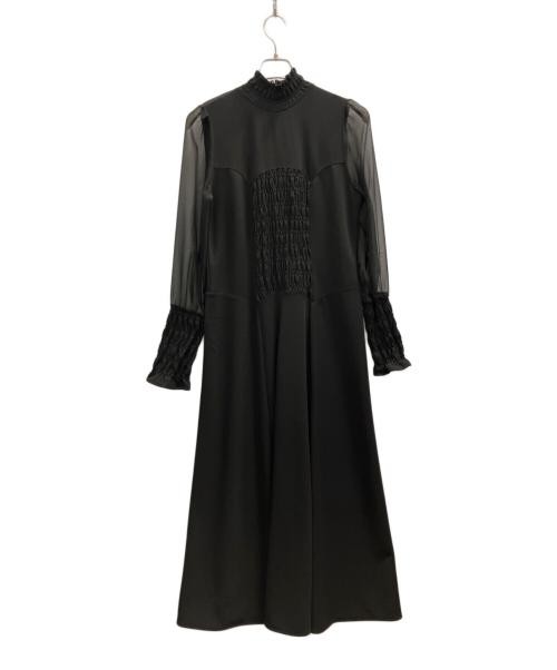 Ameri Victorian-Inspired Black Wool Dress with Sh… - image 1