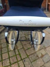 Silver Cross Single Pram with Hood/Canopy, Unisex, Navy & White