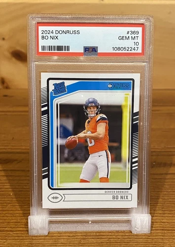 Bo Nix (RC) - 2024 Panini Donruss - Rated Rookie #369 PSA 10 💎 GEM - Broncos