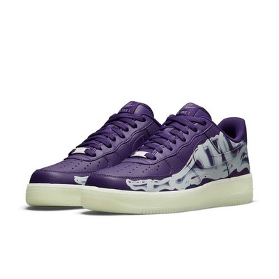 Nike Air Force 1 Low '07 QS Purple Skeleton Halloween (2021)Men's CU8067-500 New