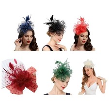 Luxurious Feather Flower Fascinator Hat Hair Clip For 1920S Theme Event Styling