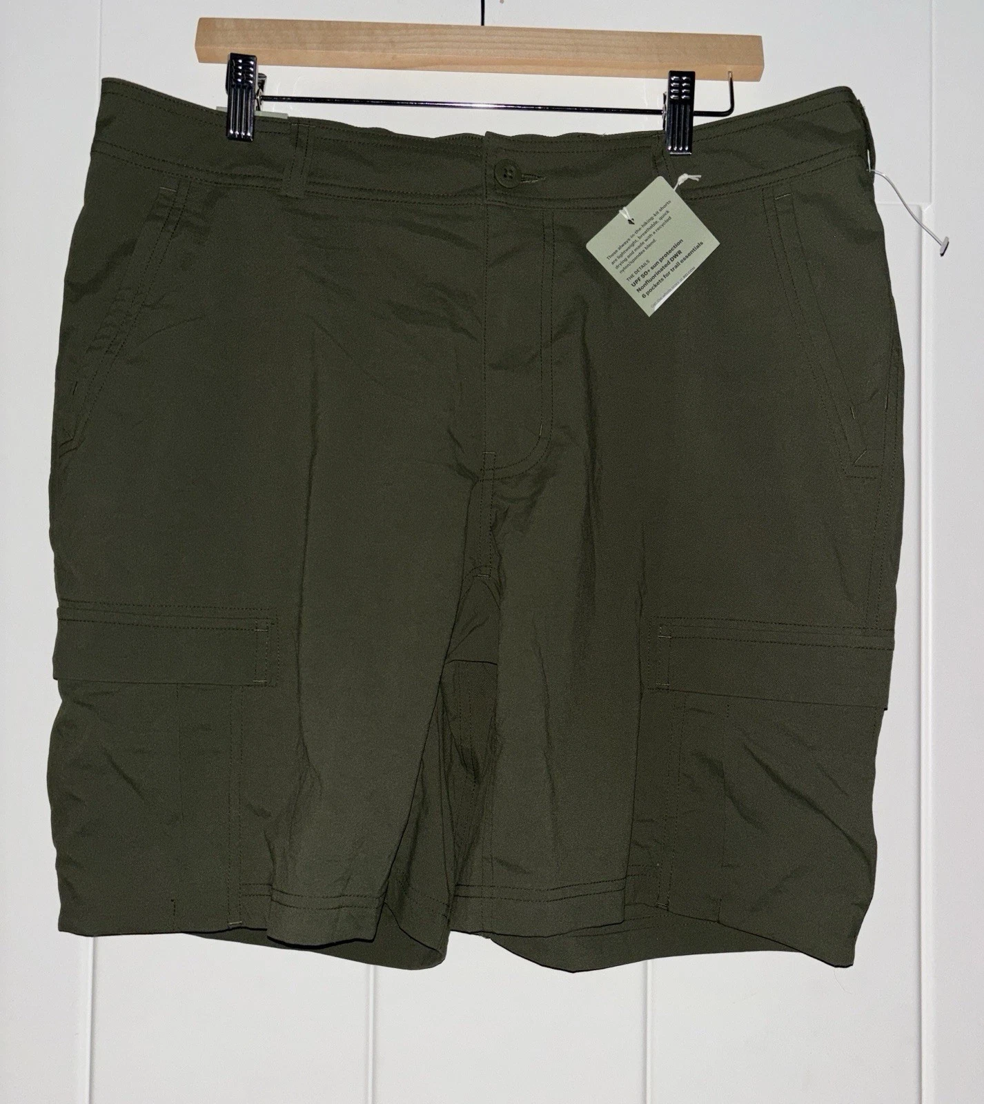 REI Co-op Hiking Sahara Green Cargo Short Men 38 Outdoor Trail Camping NEW