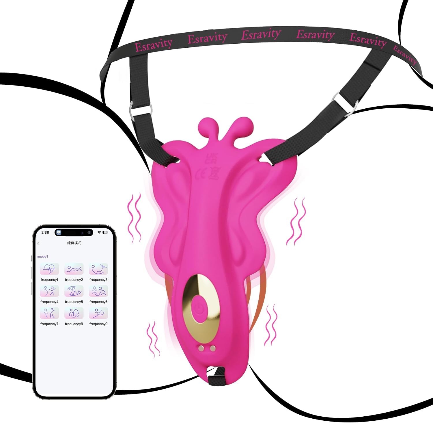 Tragbarer Butterfly Vibration für Sie Klitoris Stimulation，Vibrator mit