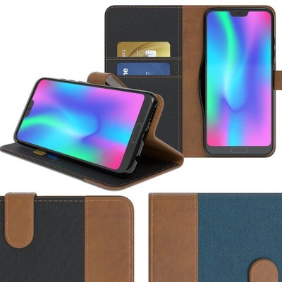 EAZY CASE Huawei Honor 10 Tasche Handy Hülle Jeans Schutzhülle Cover Schutz Etui