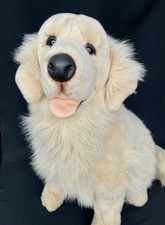 Vintage Golden Retriever Plush Big 20" Realistic Sitting Stuffed Dog FAO Schwarz