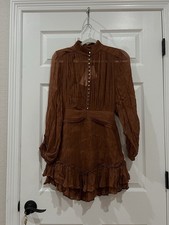 Shona Joy Leonie Mini Dress Almond Ruched Chi...