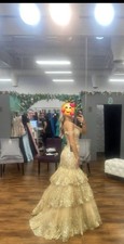 Sherri Hill 56687 Size 8 Gold Dress Brand New With Tags