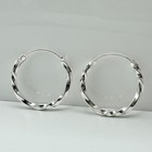 Solid 925 Sterling Silver 20mm Twisted Sleeper Hoop Earring New Pair