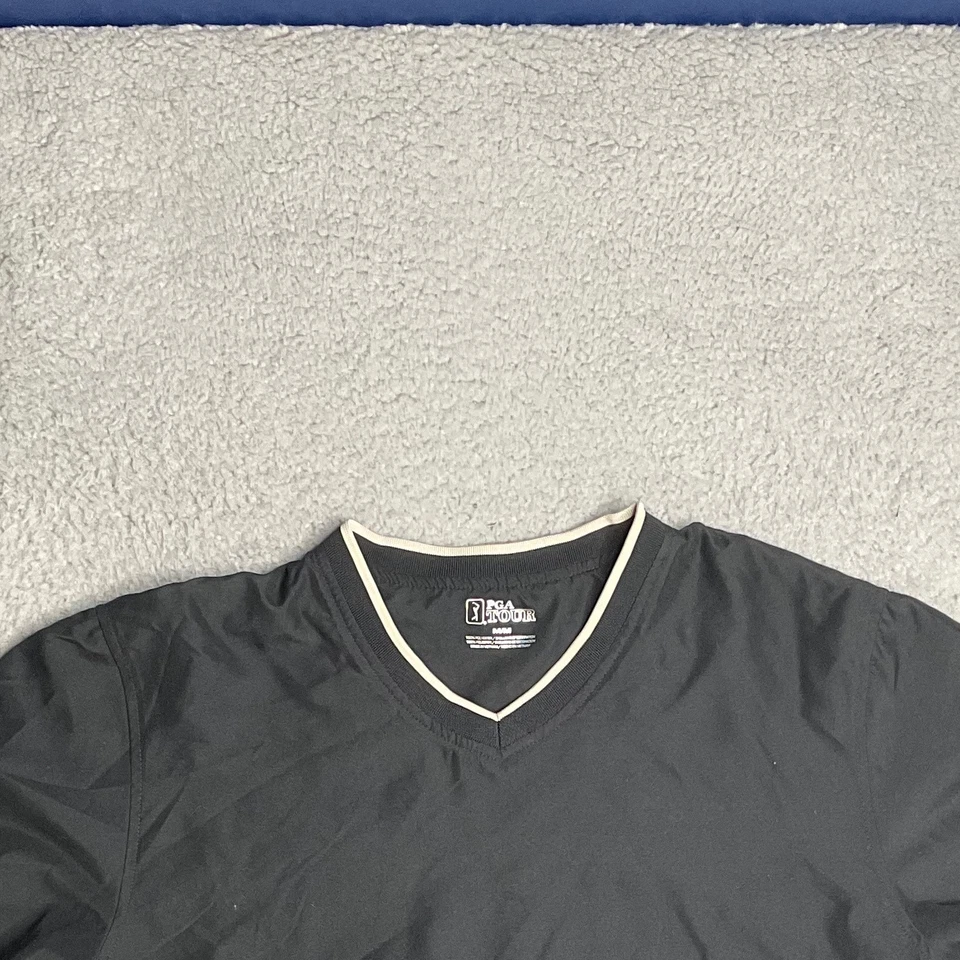 Camisa Pullover de Golf Negra Manga Larga Poliéster Pga Tour Para Hombre M Foto 2 de 4
