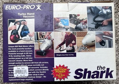 Shark Euro Pro X Turbo 600 Watt Hand Held Vacuum W Extra