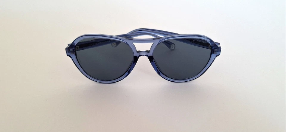 CHANEL CH5552U Pilot Blue Lenses Blue Acetate Frame Sunglasses - Image 2 of 4