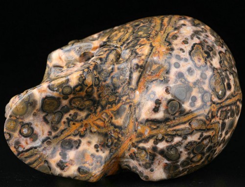 2,0 Zoll Leopardenfell Jaspis geschnitzter Kristallschädel, realistisch, Kristallheilung - Bild 7 von 8