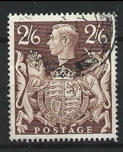 1939 - Great Britain KGVI 2/6 Brown Large Definitive Stamp Used SG#476