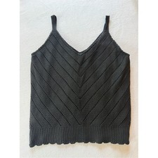 Pink Lily Black Knit V-Neck Cami Top