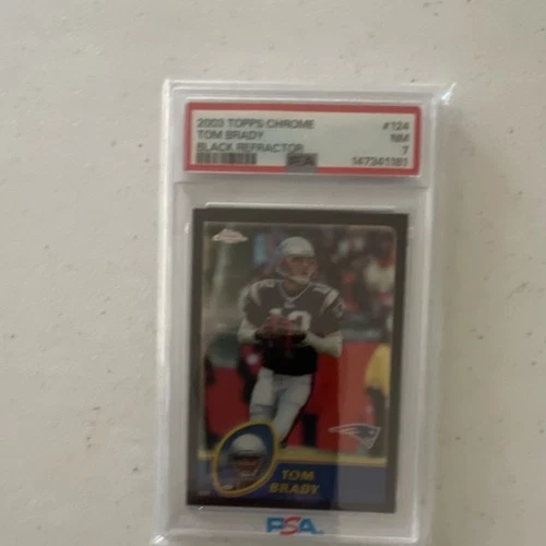 2003 Topps Chrome Tom Brady #124 Black Refractor PSA 7 /599 New England Patriots