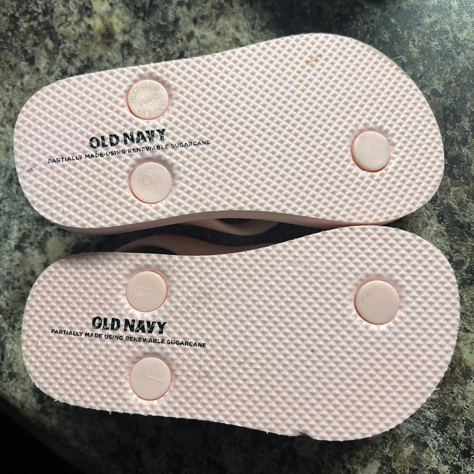 Chanclas tropicales antiguas azul marino para niñas pequeñas talla 6 con correa trasera Foto 2 de 4