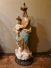 Plaster Antique Madonna  Notre Dame des Victoires Baby Jesus Angel Chapel Statue