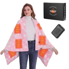 Heated Blanket, Cordless Portable Heated Throw Blanket, Battery Operated Heat...