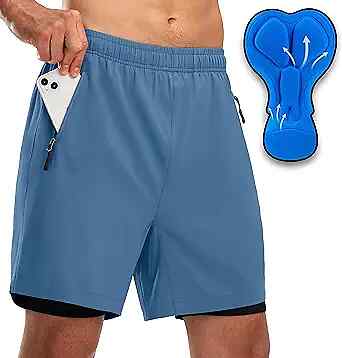 Santic Short de cyclisme rembourré 4D UPF 50+ pour homme avec