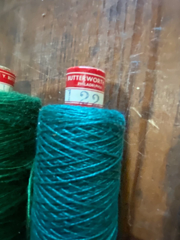Charley Y Butterworth - Vintage - Spruce Greens Thread Lot Of 4 Used Cone Spools - Image 3 of 4