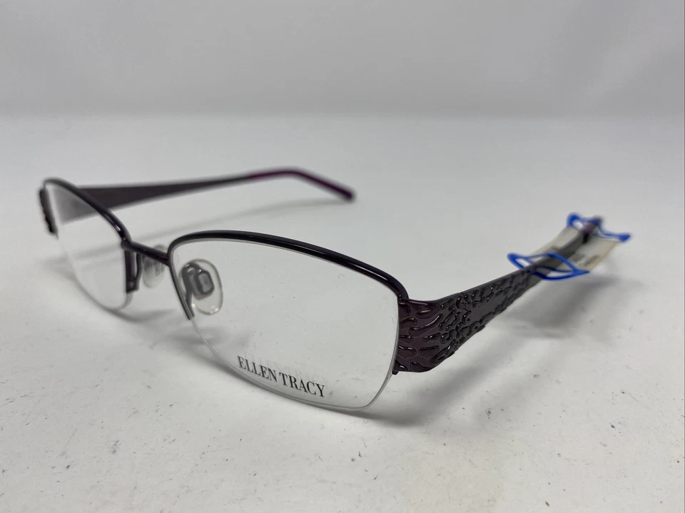 Marco de gafas de media montura de metal Ellen Tracy CANNES AMATHYST 50-17-135 - S29 Foto 2 de 4