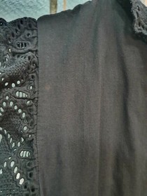 STEVIE MAY Dawn Ruffled V Neck Jumpsuit in Black Size 8 AU RRP 299 WITH DEFECTS