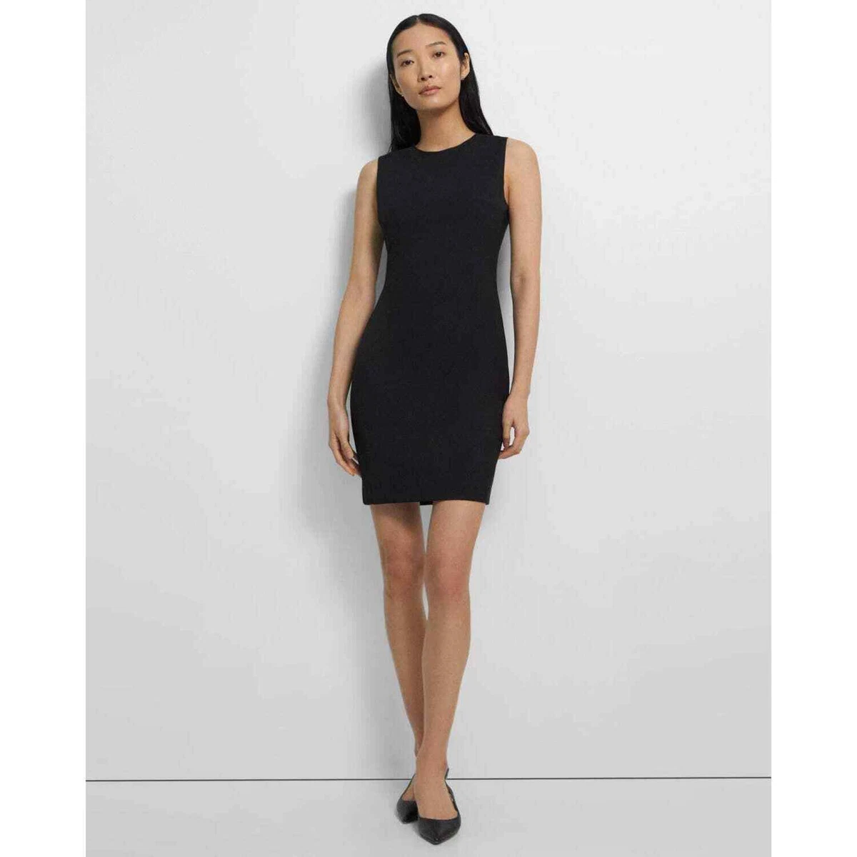 Black sleeveless fitted clearance dress