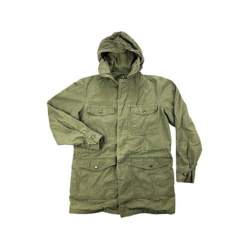 Army VTG Military Sateen Coat OG-107 Mens Small Vietnam Hooded Jacket