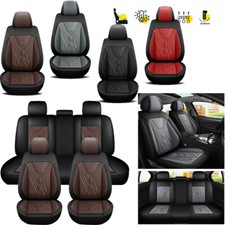 For Toyota Tacoma Car Seat Cover Full Set Leather 5-seats Front Rear Protector