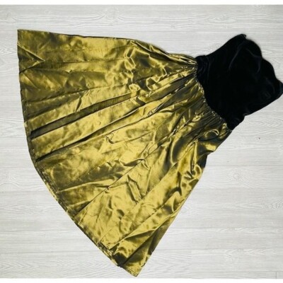 Vintage Laura Ashley gold holographic color shifting velvet dress 8  iridescent | eBay