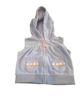 Carter  s Infant Girl Fleece Zip-up Blue Hoodie Vest 6 Months 