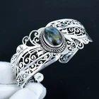 Rainbow Labradorite Gemstone Handmade Vintage Design cuff Bangle Jewelry M-214