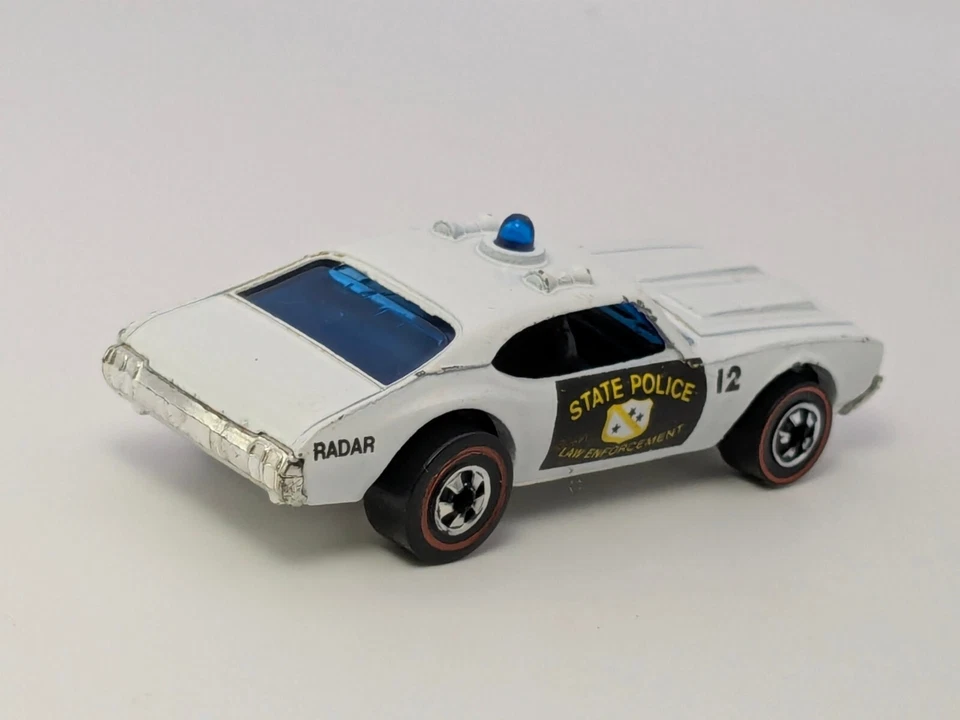 Vintage Hot Wheels Redline 1969 Olds 442 State Police Hong Kong Blue Dome Light - Image 2 of 4
