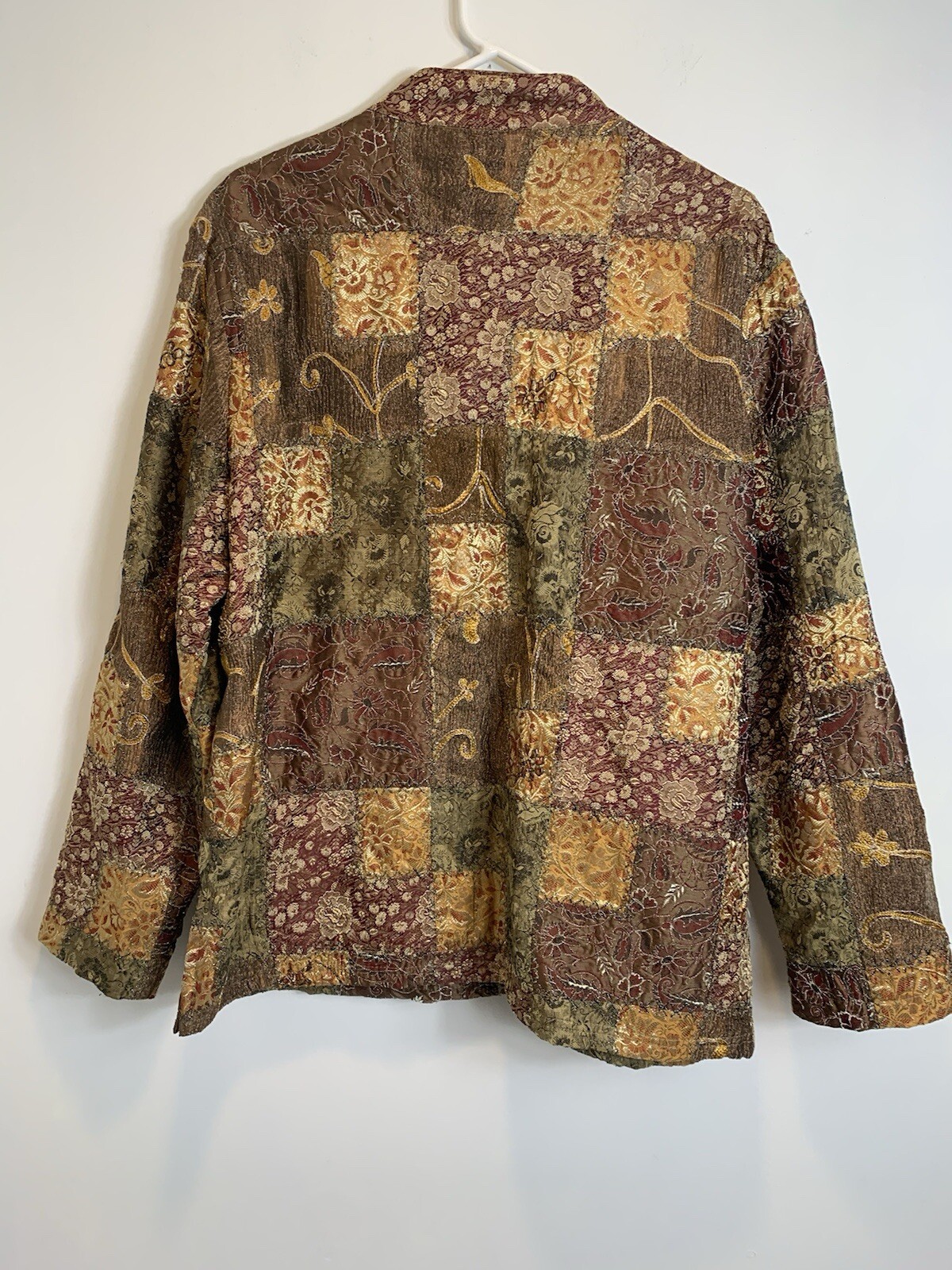 Chico’s Jacket Size 3 (XL/16) Patchwork Metallic … - image 6