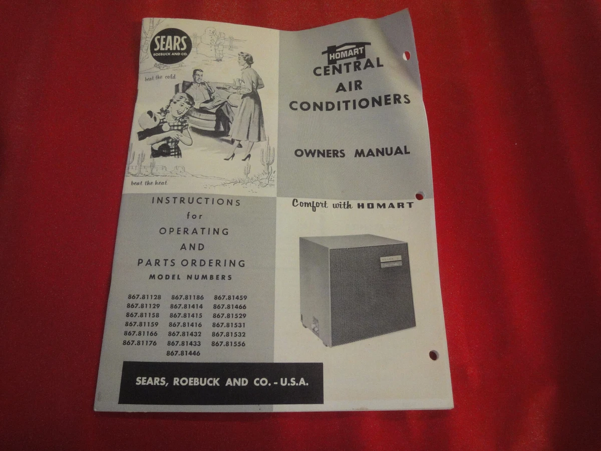 Vintage Sears roebuck co USA Homart central Air Conditioners owners manual  | eBay